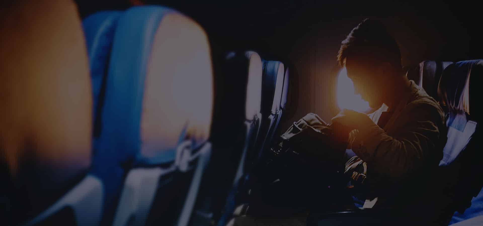 Departure - man in a plane